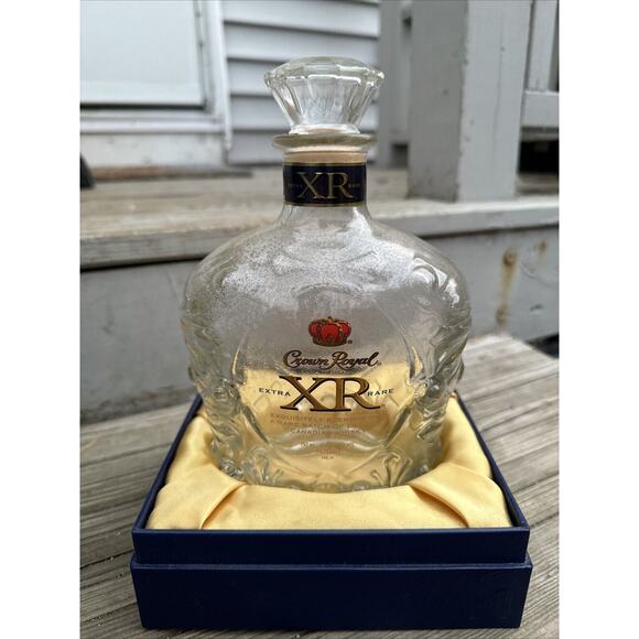 Crown Royal Bottle (Empty) with Original Box and Velvet Bag - Picture 3 of 7